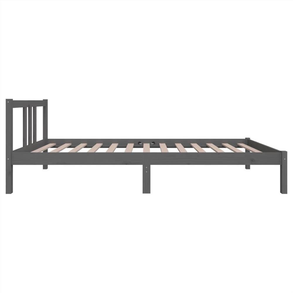 Bed Frame Grey Solid Wood 90x200 cm