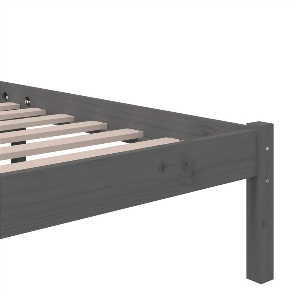 Bed Frame Grey Solid Wood 90x200 cm