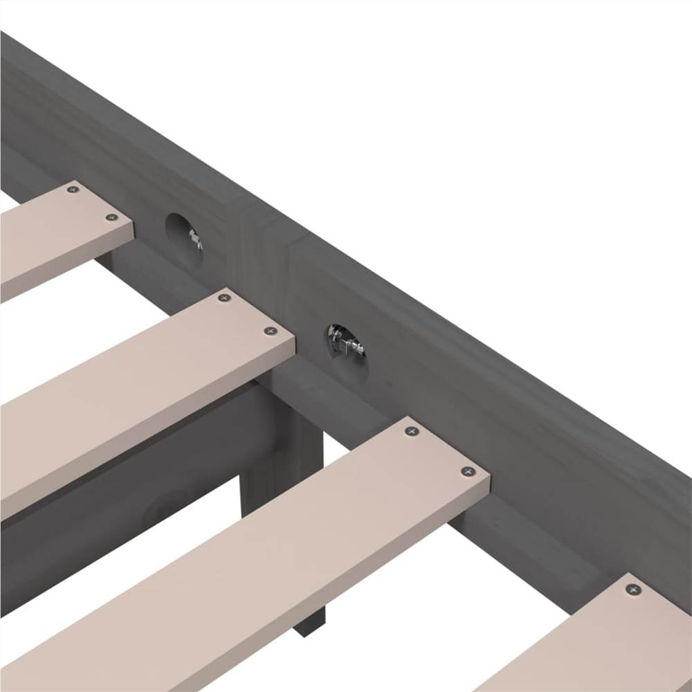 Bed Frame Grey Solid Wood 90x200 cm