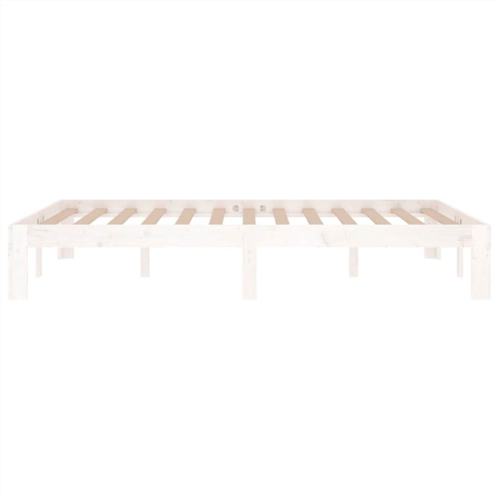 Bed Frame White Solid Wood 120x200 cm 4FT Small Double