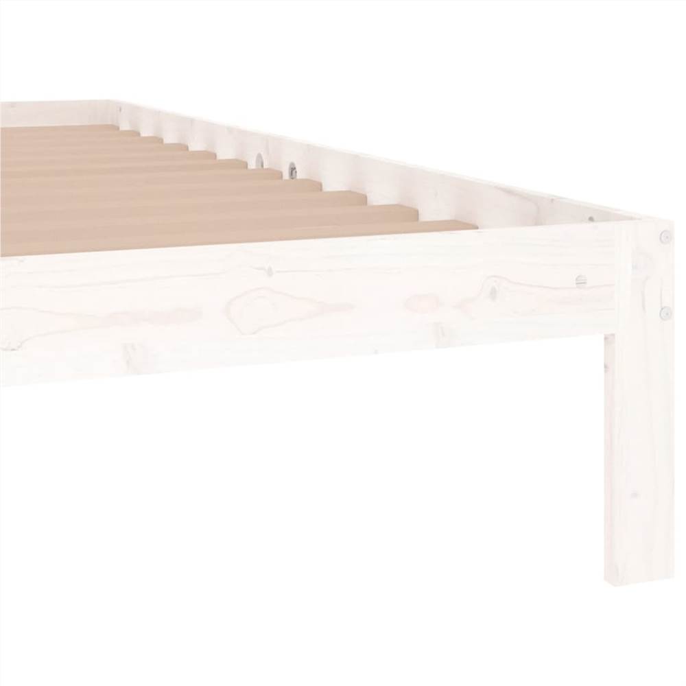 Bed Frame White Solid Wood 120x200 cm 4FT Small Double