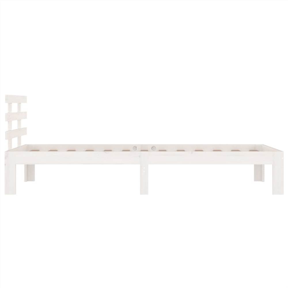Bed Frame White Solid Wood 90x190 cm 3FT Single