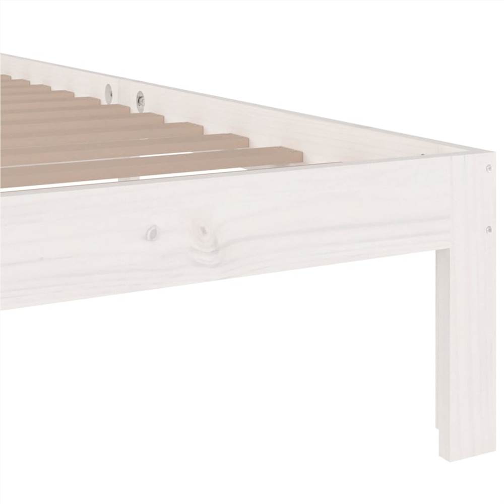 Bed Frame White Solid Wood 90x190 cm 3FT Single