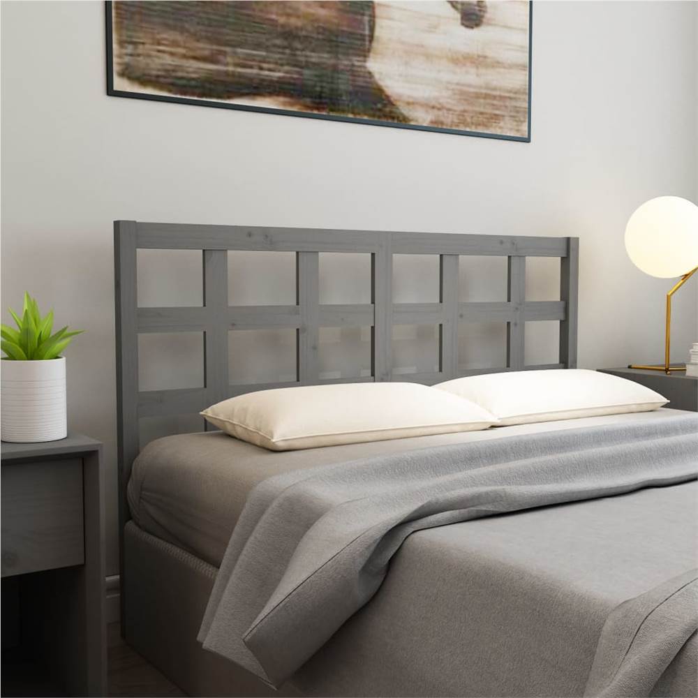 

Bed Headboard Grey 145.5x4x100 cm Solid Wood Pine