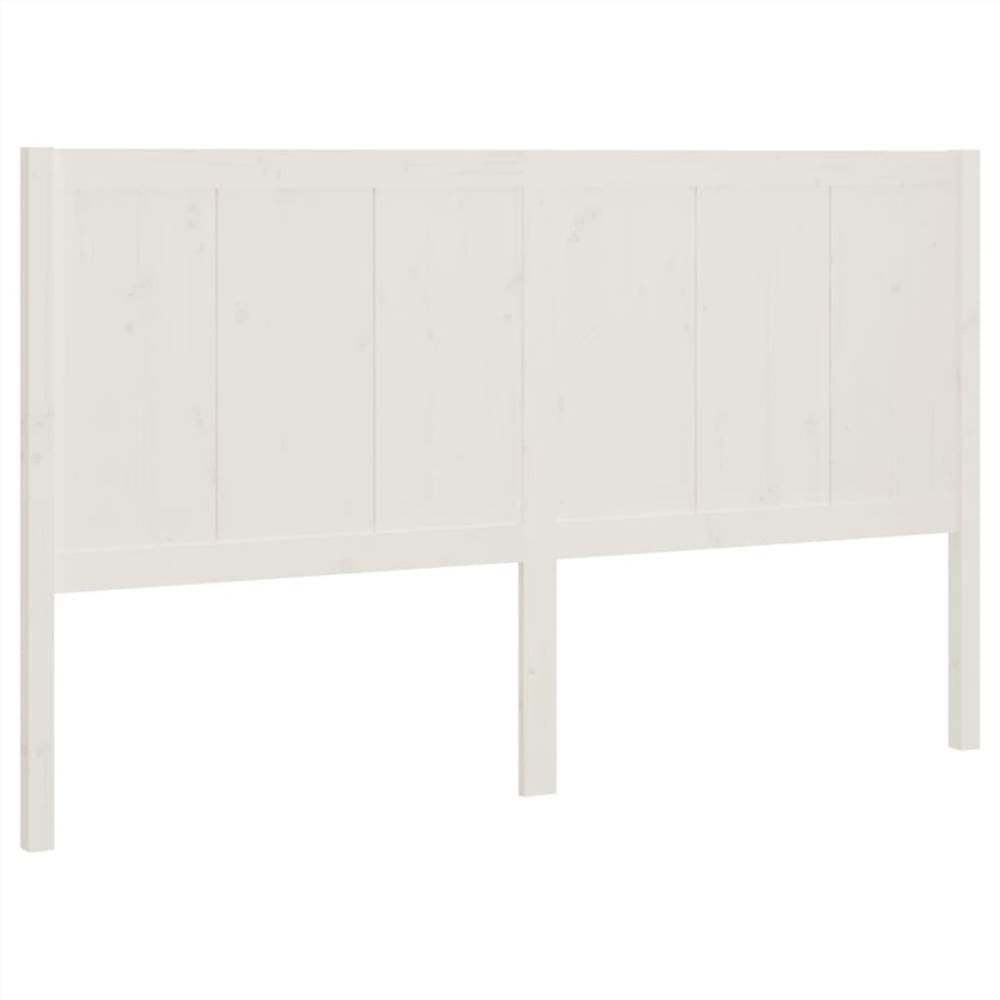 Bed Headboard White 125.5x4x100 cm Solid Pine Wood