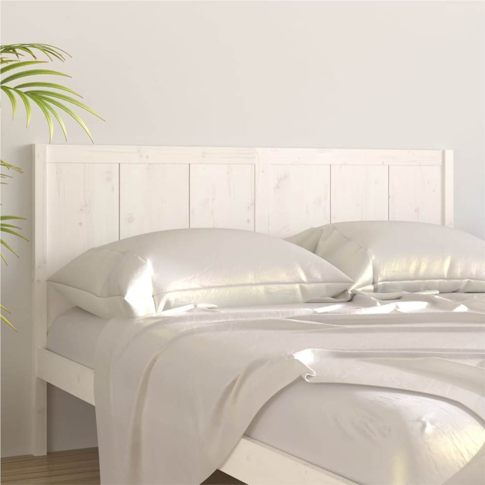 Bed Headboard White 125.5x4x100 cm Solid Pine Wood