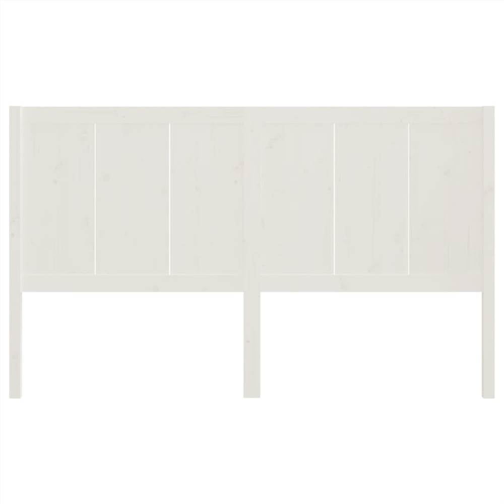 Bed Headboard White 125.5x4x100 cm Solid Pine Wood