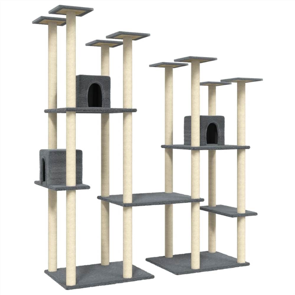 Cat Tree with Sisal Scratching Posts Dark Grey 174 cm