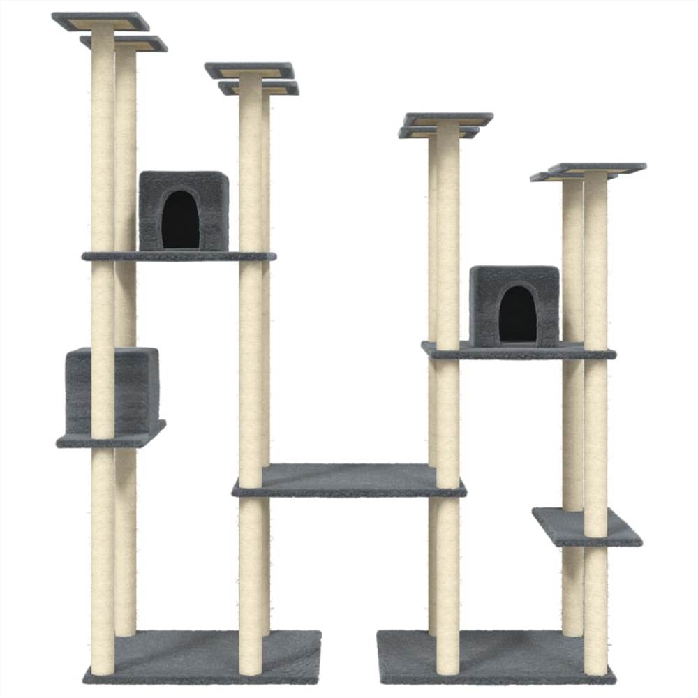 Cat Tree with Sisal Scratching Posts Dark Grey 174 cm