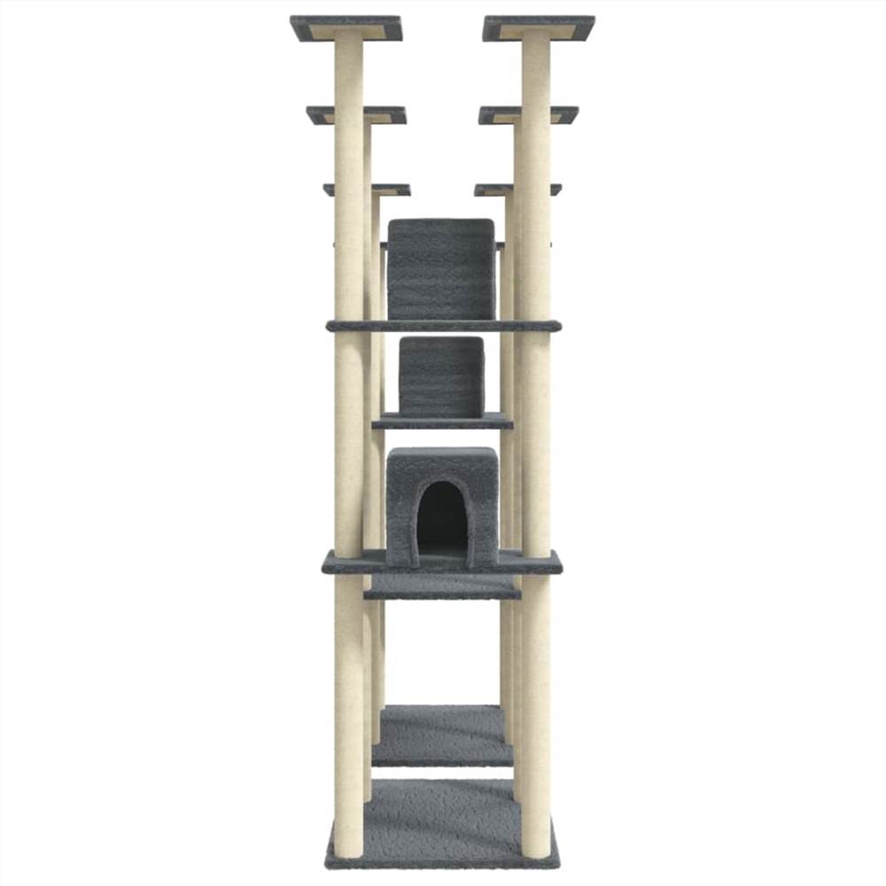 Cat Tree with Sisal Scratching Posts Dark Grey 174 cm