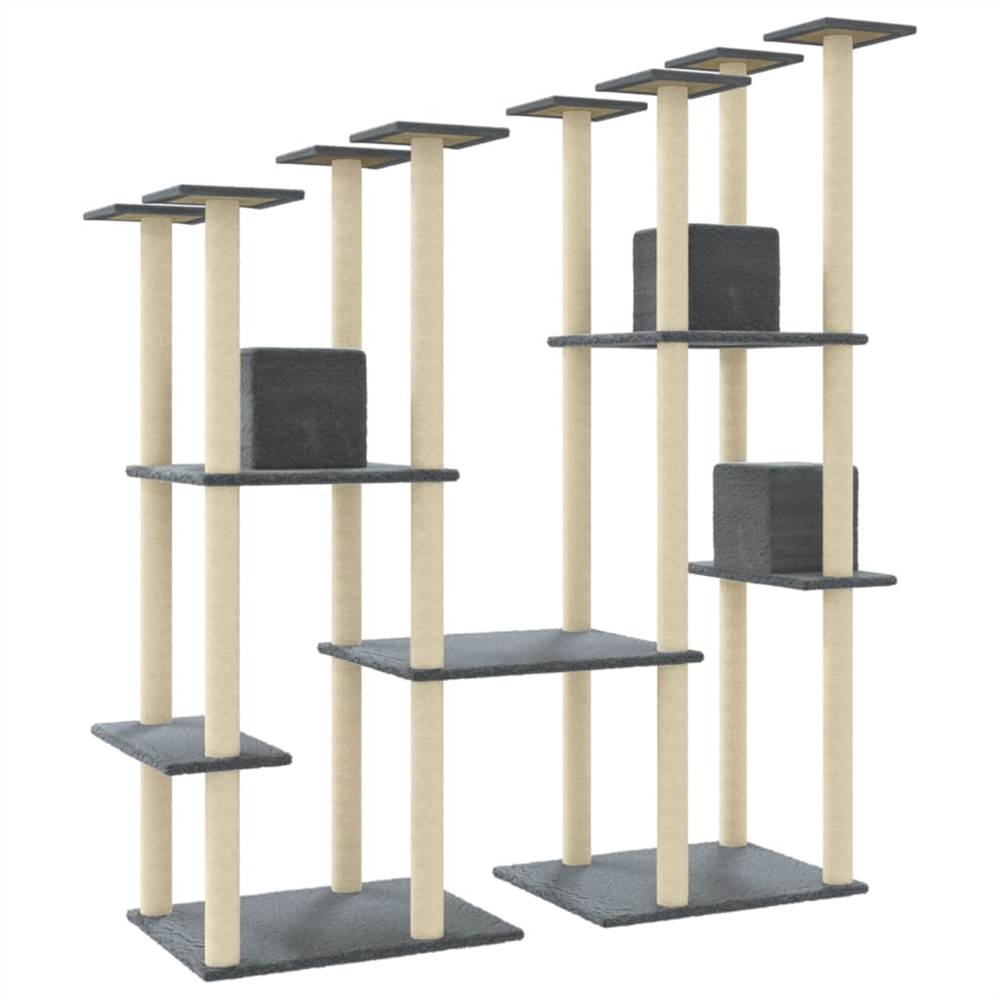 Cat Tree with Sisal Scratching Posts Dark Grey 174 cm