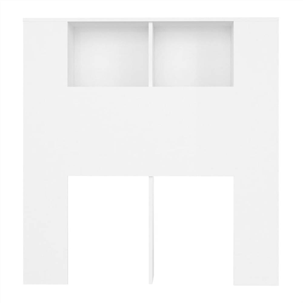 Headboard Cabinet White 100x18.5x104.5 cm