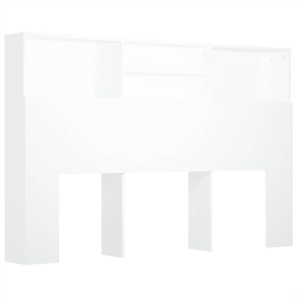 Headboard Cabinet White 160x19x103.5 cm