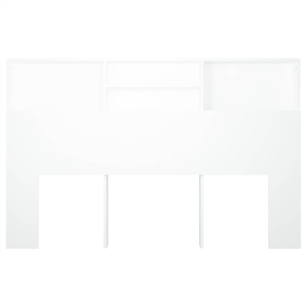 Headboard Cabinet White 160x19x103.5 cm