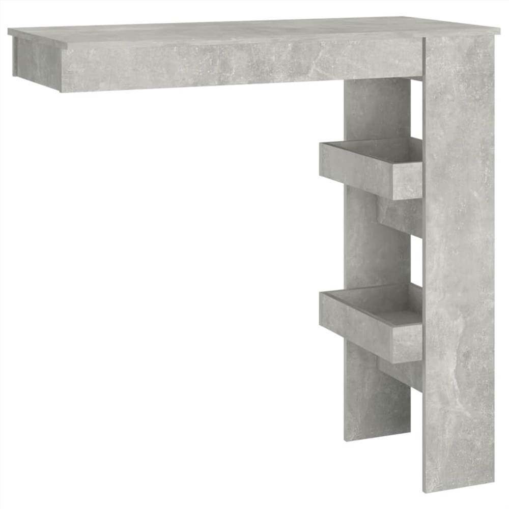 Wall Bar Table Concrete Grey 102x45x103.5 cm Engineered Wood