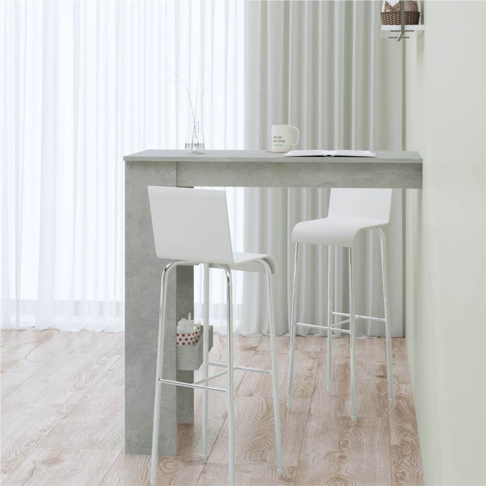 Wall Bar Table Concrete Grey 102x45x103.5 cm Engineered Wood
