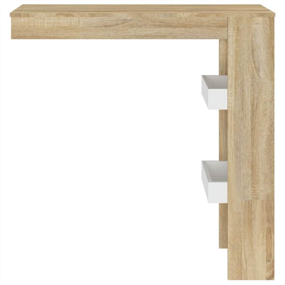 Wall Bar Table White&Sonoma Oak 102x45x103.5 cm Engineered Wood