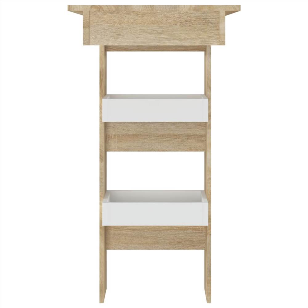 Wall Bar Table White&Sonoma Oak 102x45x103.5 cm Engineered Wood