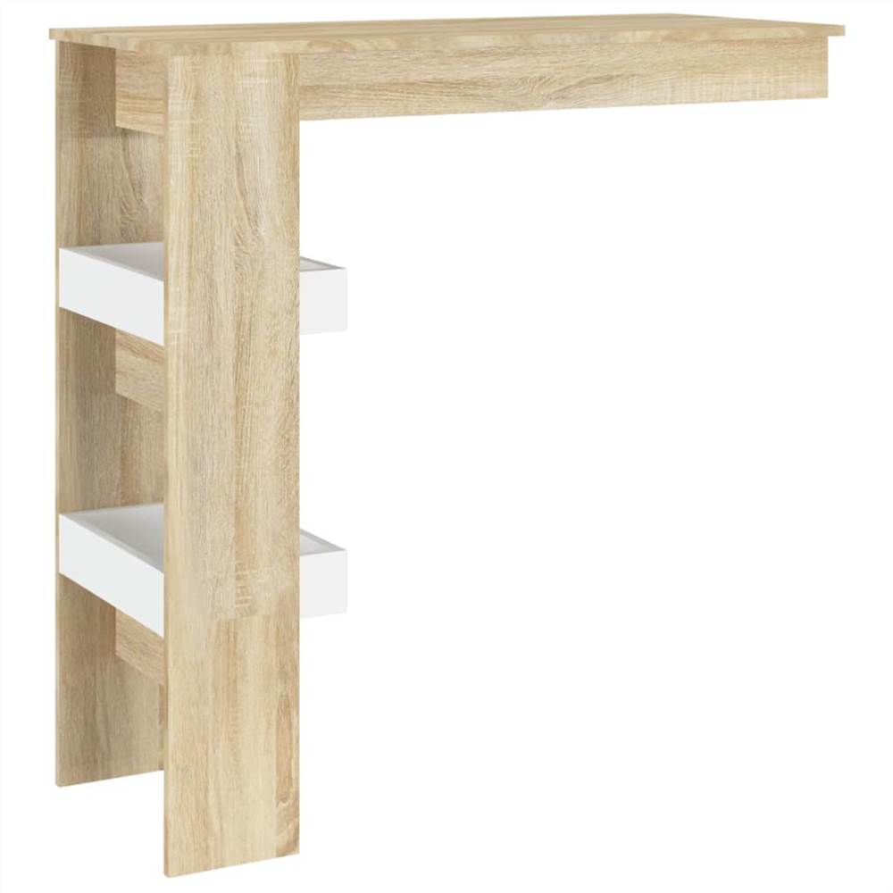 Wall Bar Table White&Sonoma Oak 102x45x103.5 cm Engineered Wood