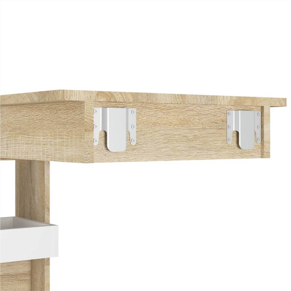 Wall Bar Table White&Sonoma Oak 102x45x103.5 cm Engineered Wood