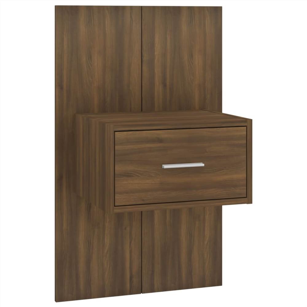 Wall Bedside Cabinet Brown Oak Engineered Wood