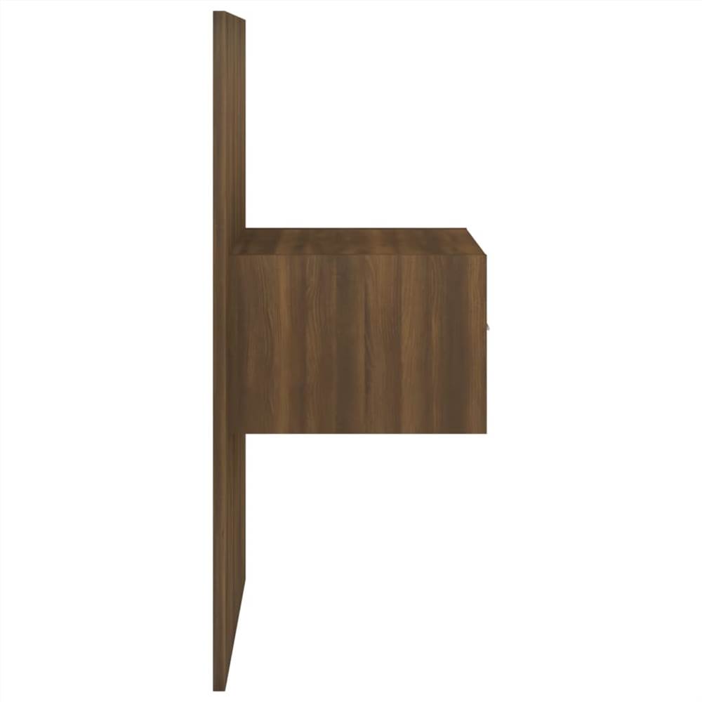 Wall Bedside Cabinet Brown Oak Engineered Wood