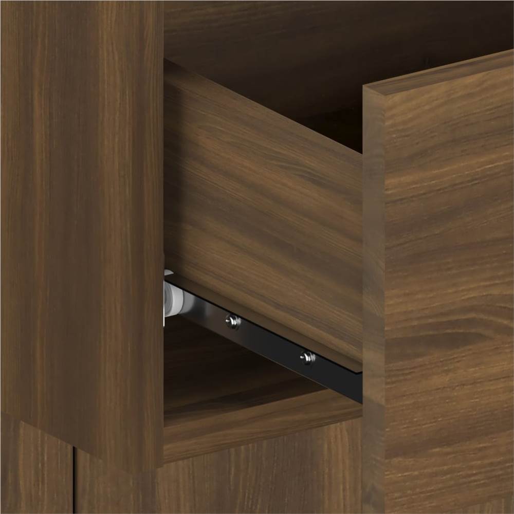 Wall Bedside Cabinet Brown Oak Engineered Wood