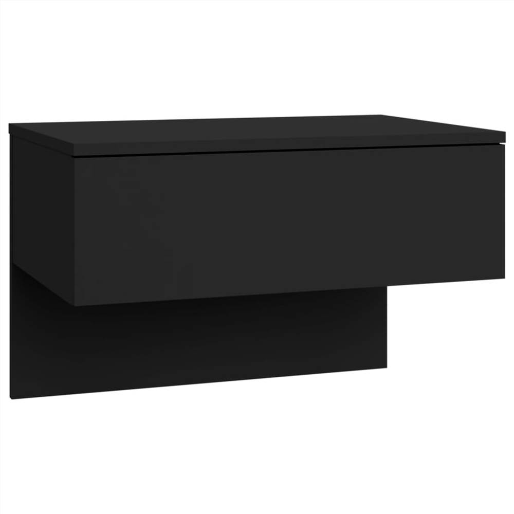 Wall Bedside Cabinets 2 pcs Black Engineered Wood