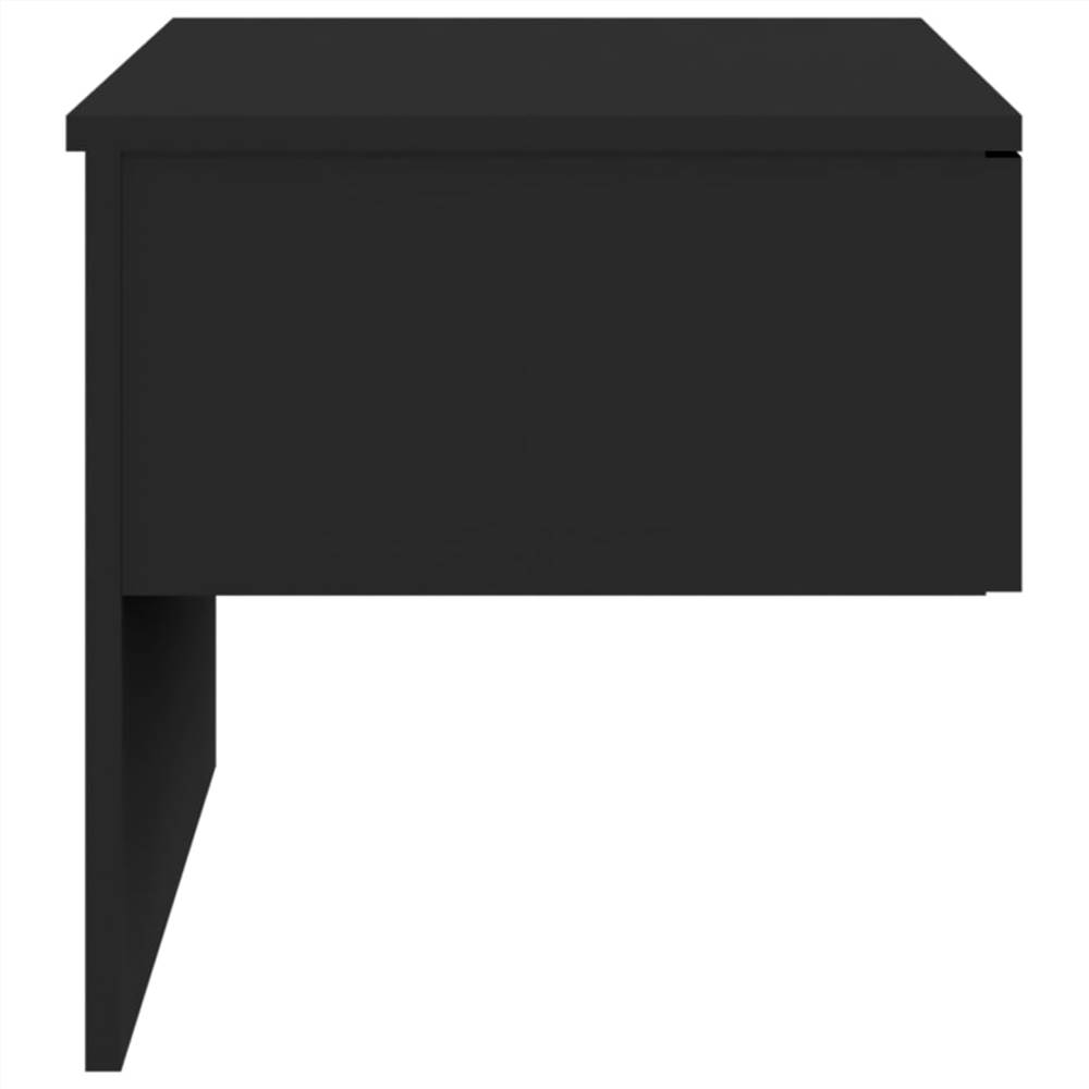 Wall Bedside Cabinets 2 pcs Black Engineered Wood