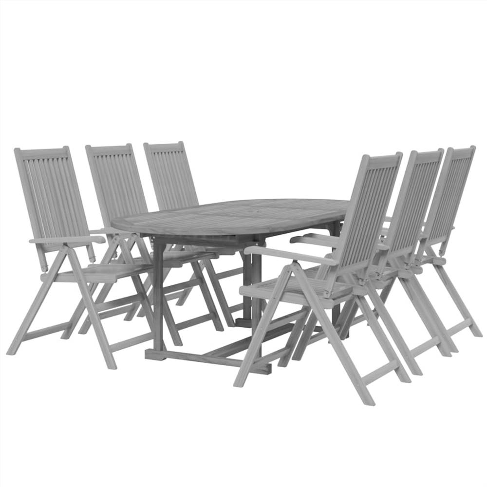 7 Piece Garden Dining Set Solid Wood Acacia