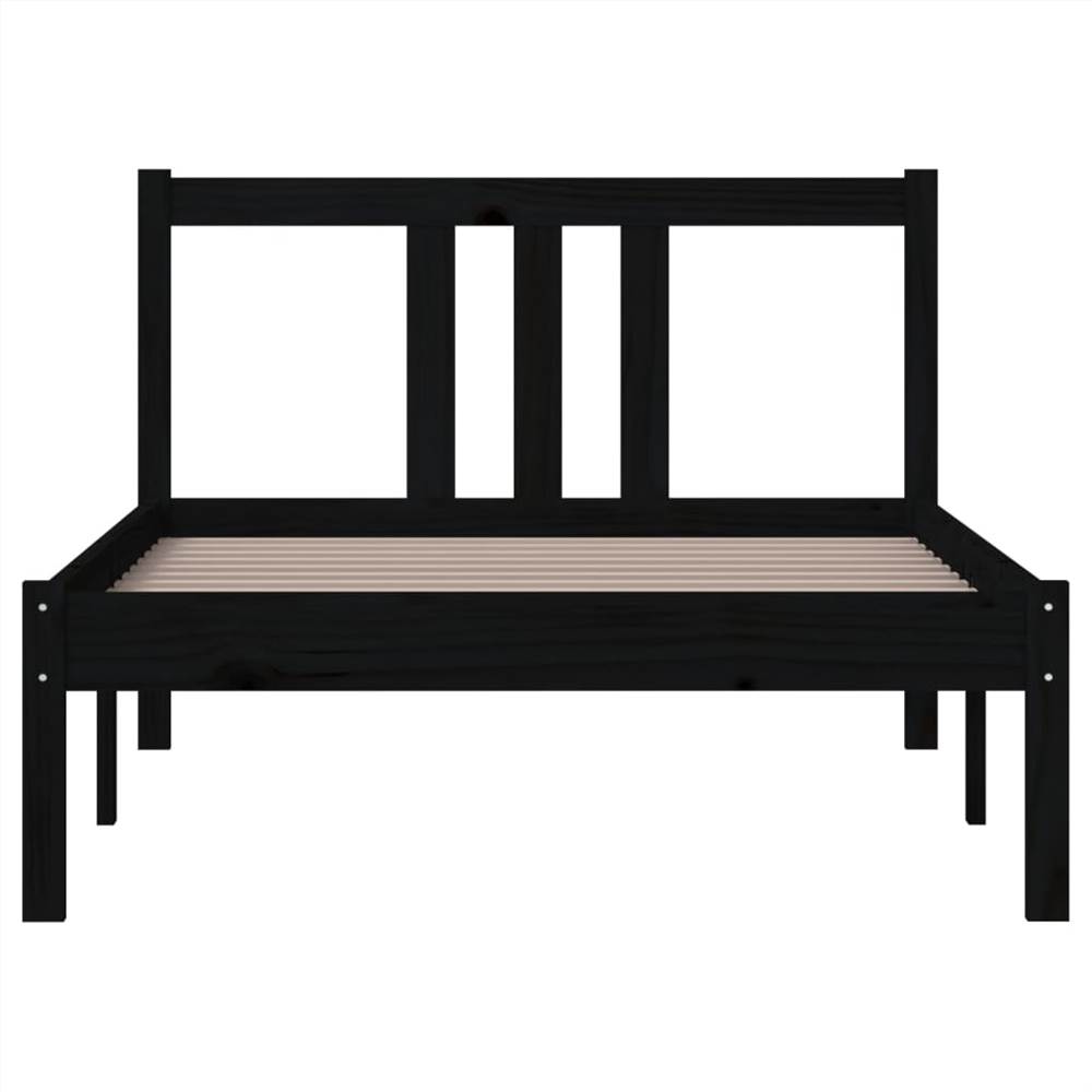 Bed Frame Black Solid Wood 90x200 cm