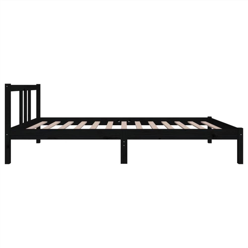 Bed Frame Black Solid Wood 90x200 cm