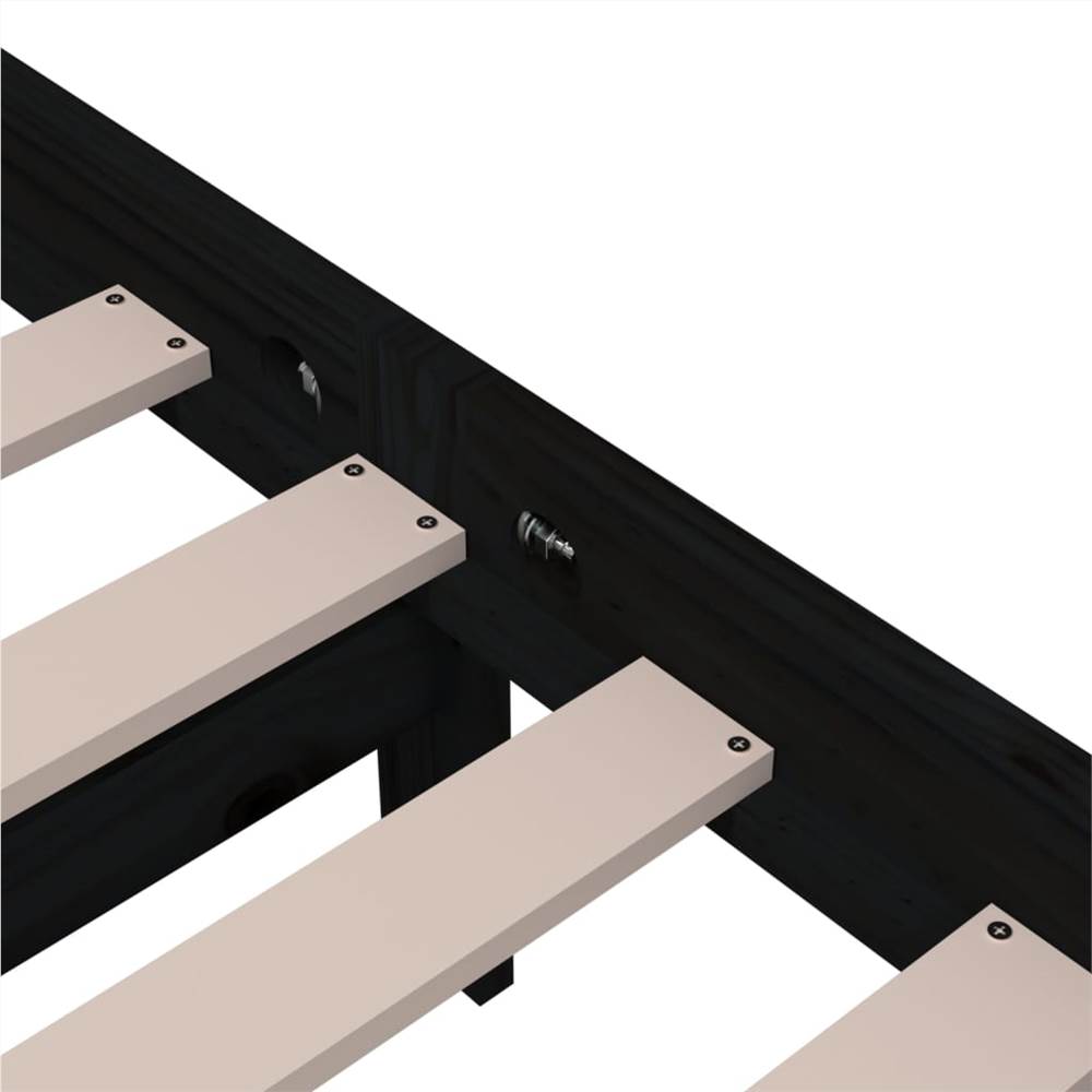 Bed Frame Black Solid Wood 90x200 cm