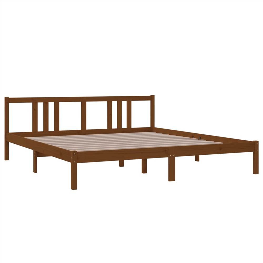 Bed Frame Honey Brown Solid Wood 180x200 cm Super King
