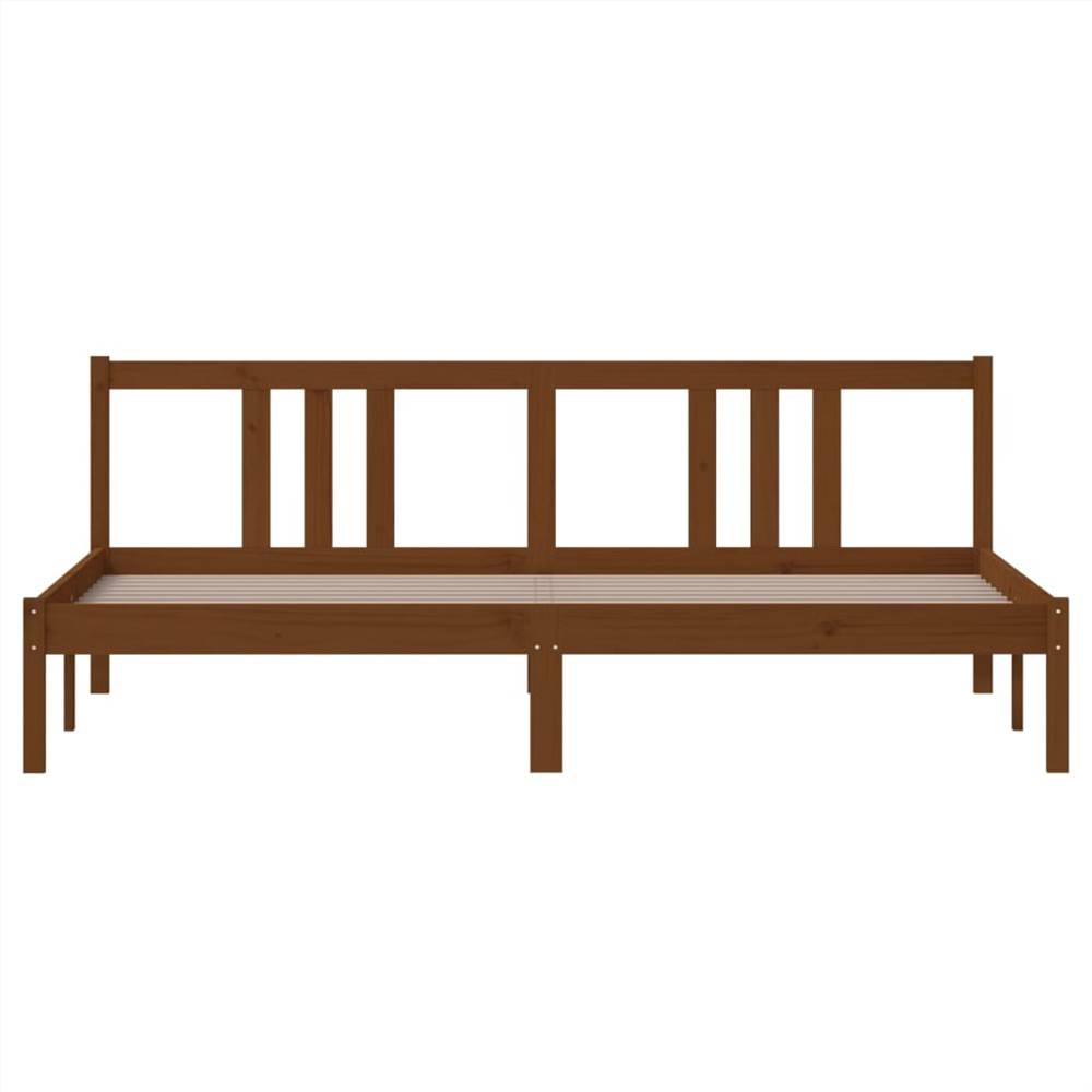 Bed Frame Honey Brown Solid Wood 180x200 cm Super King