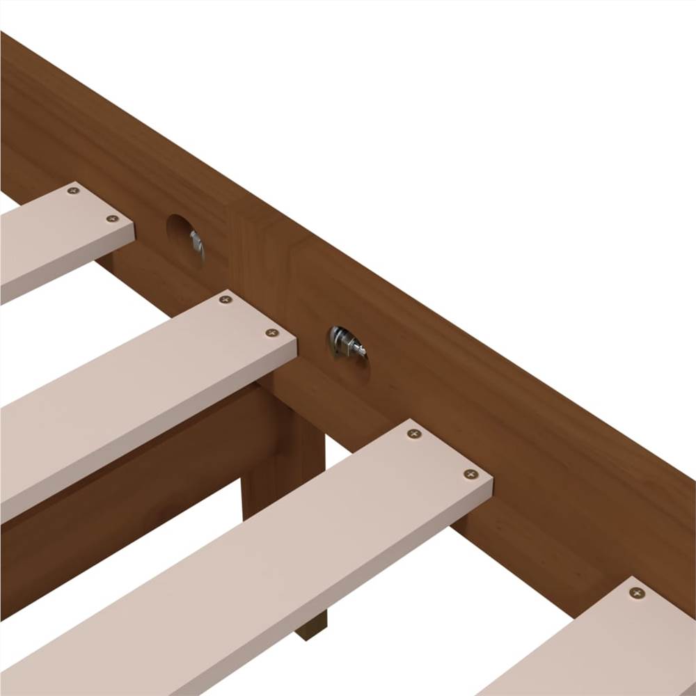 Bed Frame Honey Brown Solid Wood 180x200 cm Super King