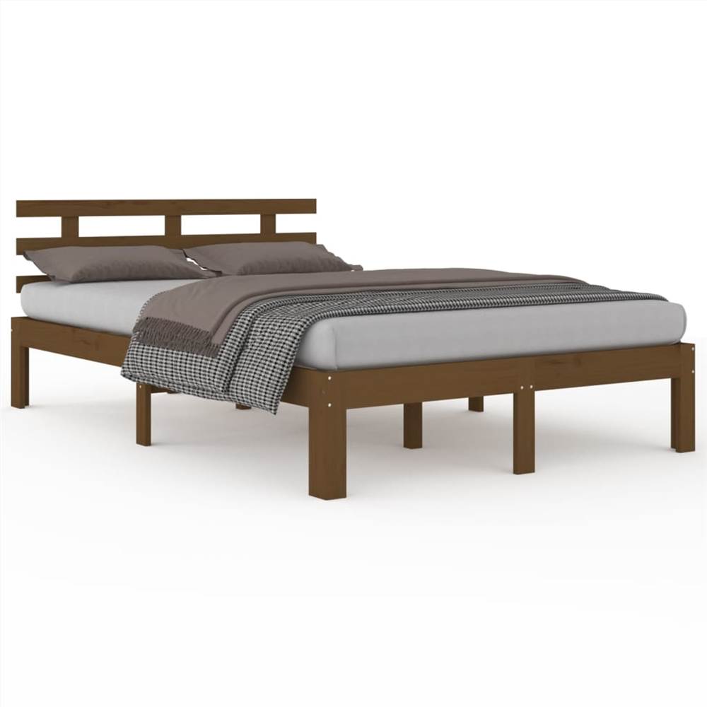 Bed Frame Honey Brown Solid Wood 200x200 cm