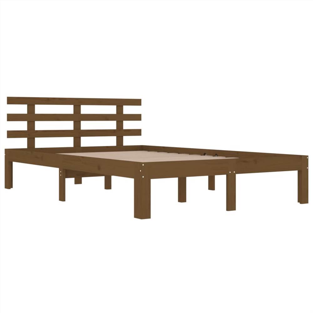 Bed Frame Honey Brown Solid Wood 200x200 cm