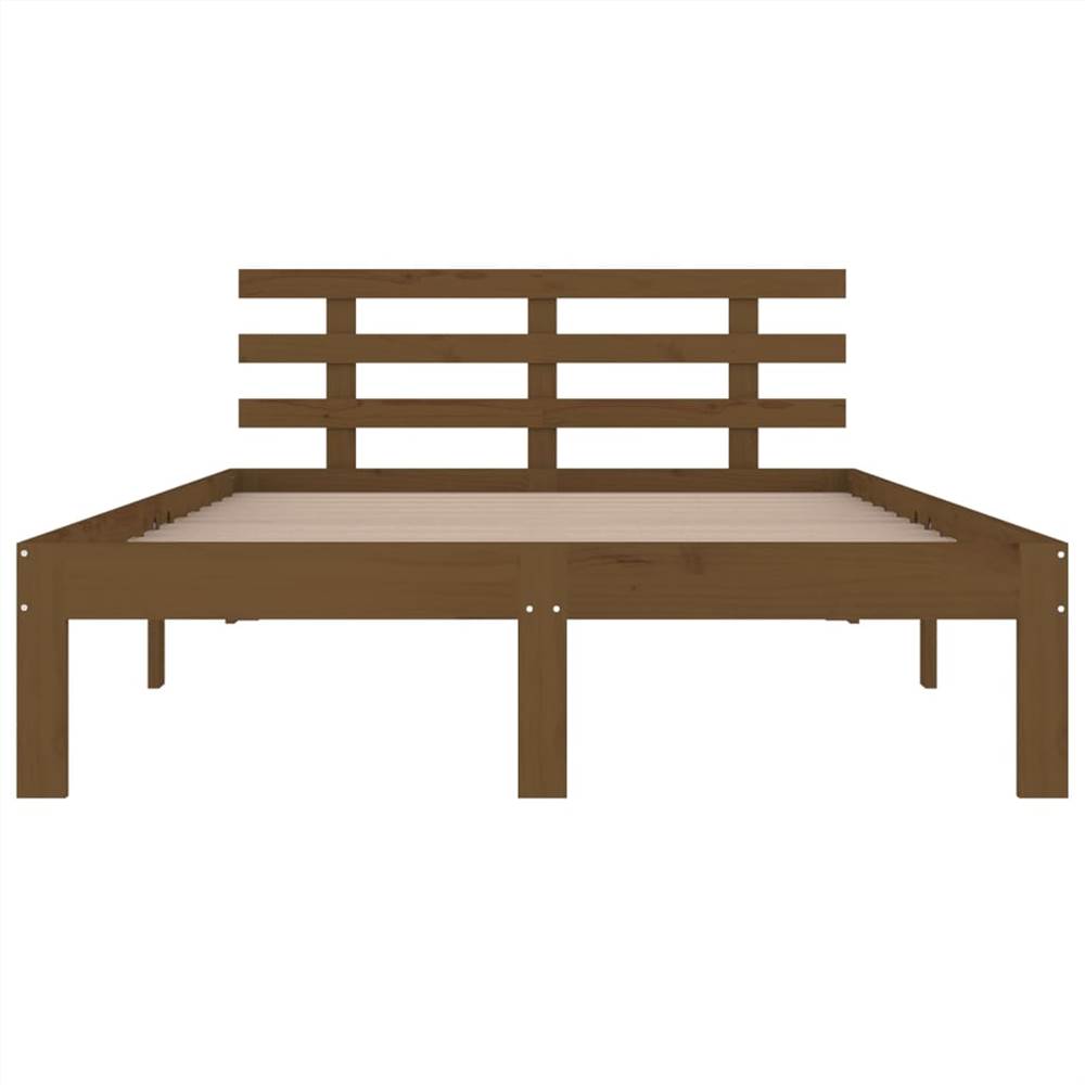 Bed Frame Honey Brown Solid Wood 200x200 cm