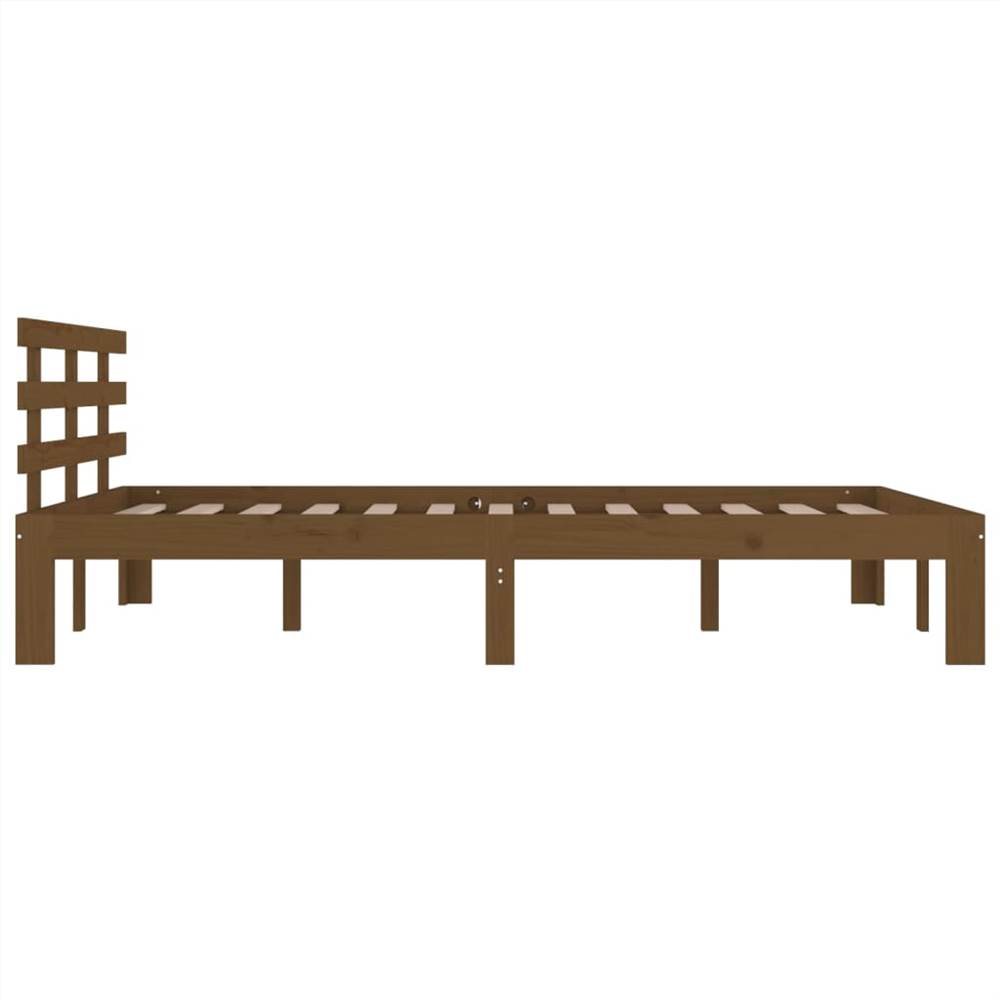 Bed Frame Honey Brown Solid Wood 200x200 cm