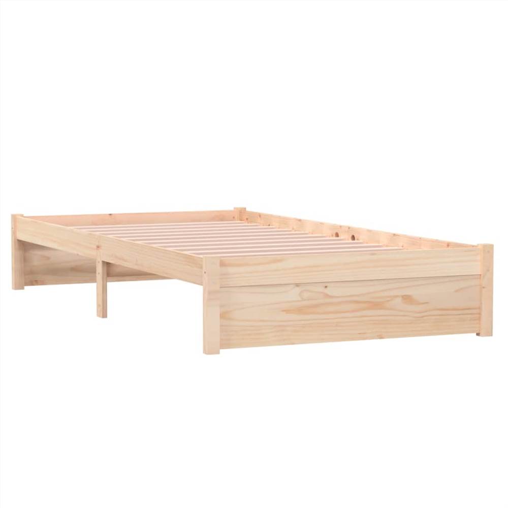 Bed Frame White Solid Wood 100x200 cm