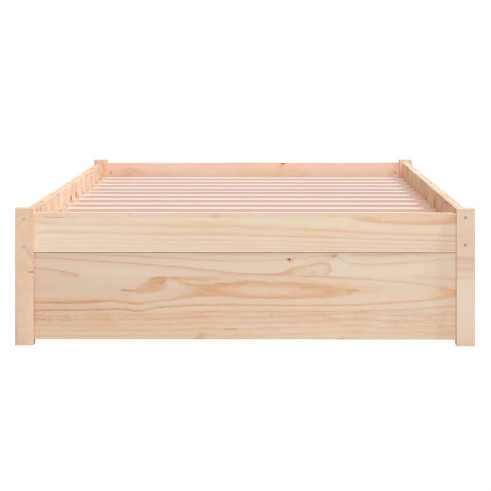 Bed Frame White Solid Wood 100x200 cm
