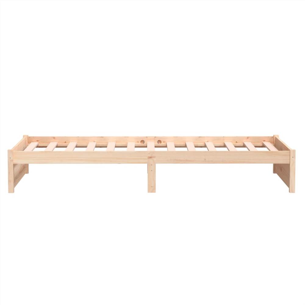 Bed Frame White Solid Wood 100x200 cm