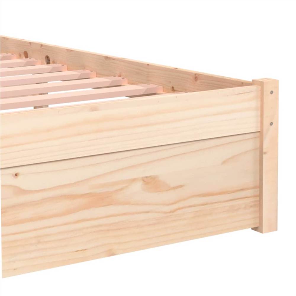 Bed Frame White Solid Wood 100x200 cm
