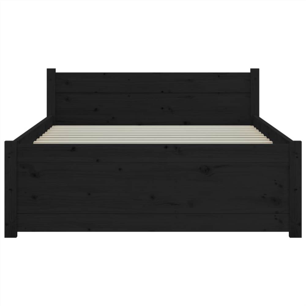 Bed Frame Black Solid Wood 90x200 cm