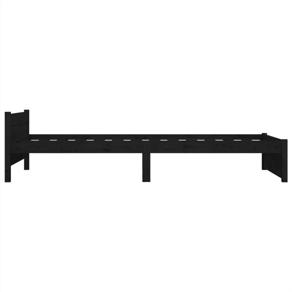 Bed Frame Black Solid Wood 90x200 cm