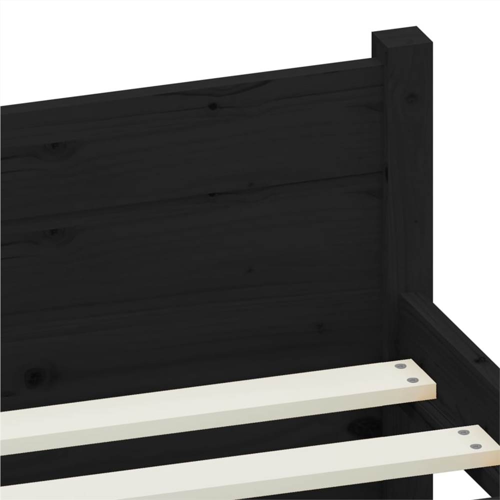 Bed Frame Black Solid Wood 90x200 cm