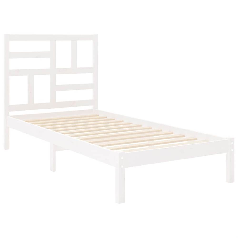 Bed Frame White Solid Wood 75x190 cm 2FT6 Small Single
