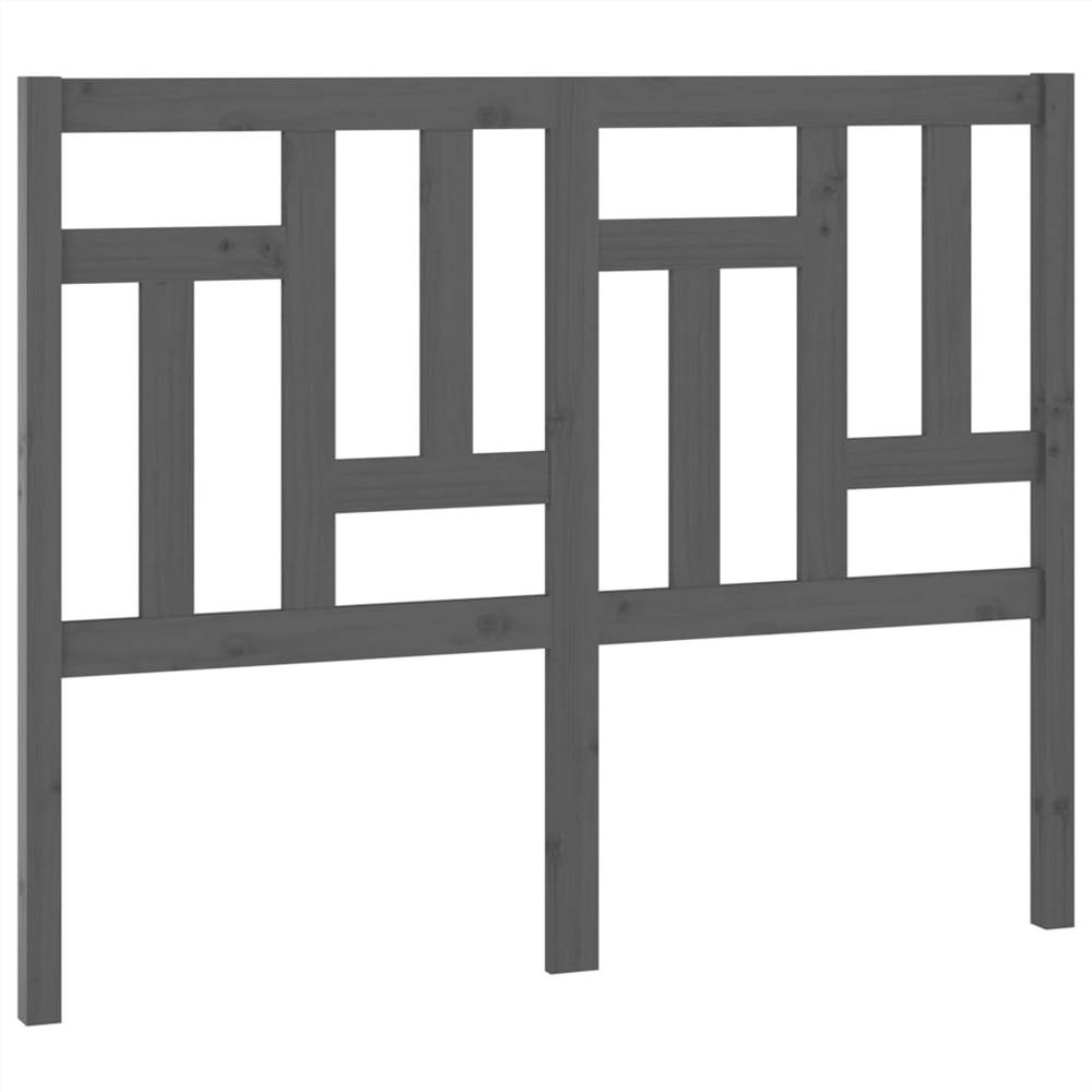 Bed Headboard Grey 185.5x4x100 cm Solid Wood Pine