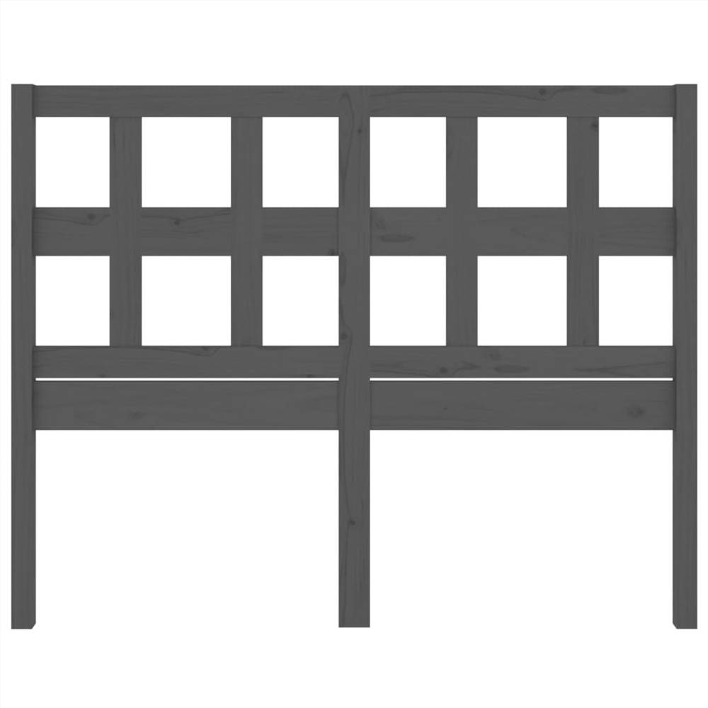 Bed Headboard Grey 205.5x4x100 cm Solid Wood Pine